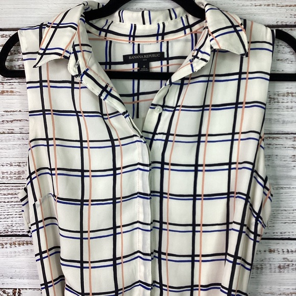 BANANA REPUBLIC SIZE 8 PLAID DRESS SUMMER BEACH VACATION GUC - Picture 4 of 16